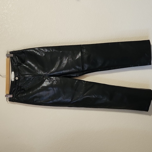ARITZIA Wilfred The Melina High-Rise Vegan Leather Pants Black Size 4 Approx - Picture 3 of 12